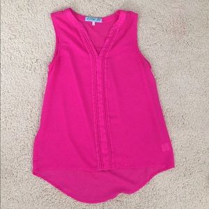 Neon pink semi sheer tank